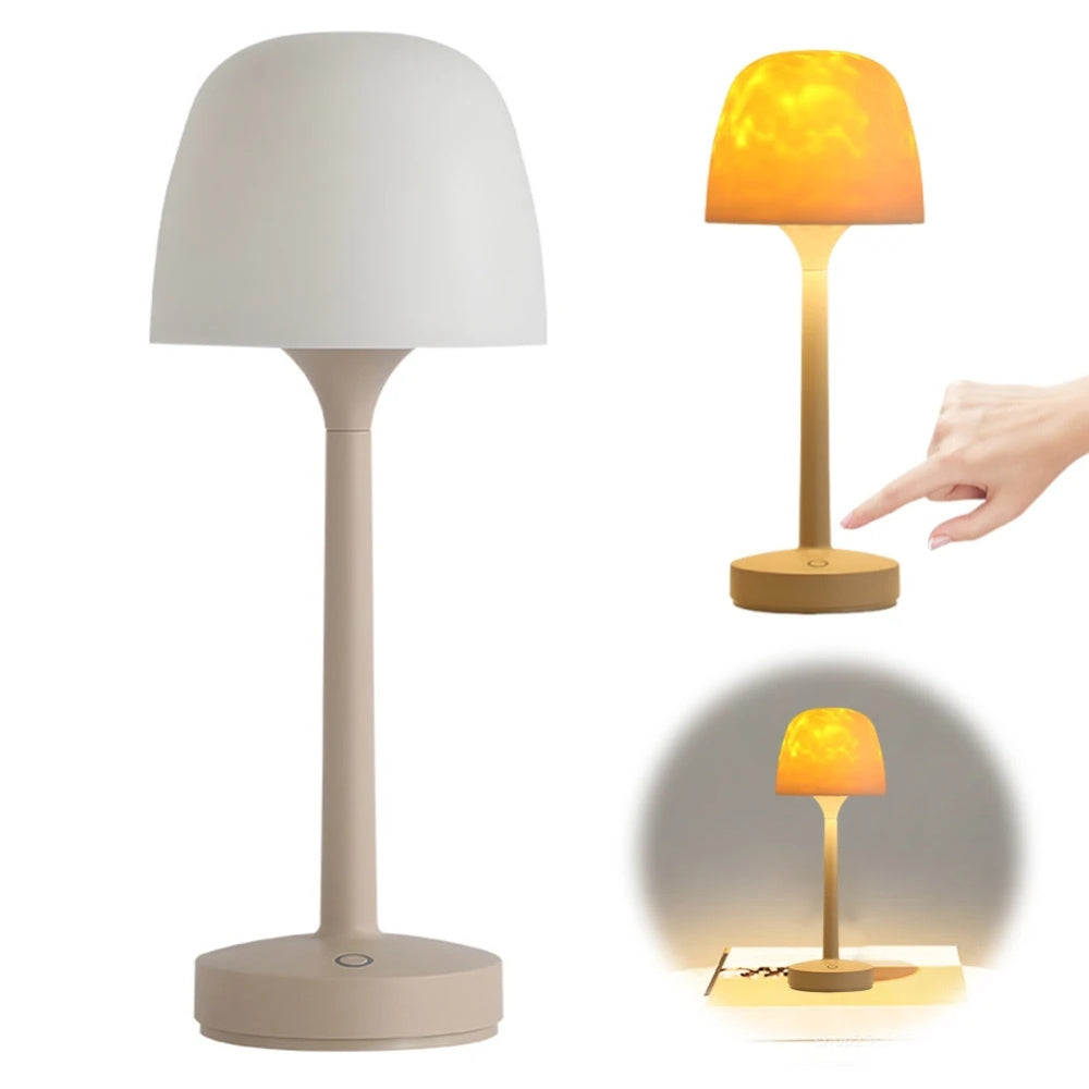 Mushroom Table Lamp with Water Ripple Projection
